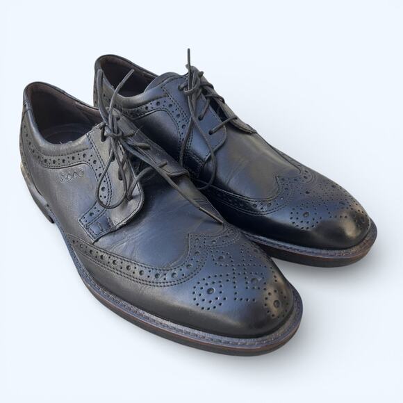 ECCO Black Leather Wingtip Oxford Dress Shoes – Men\'s Size EU 42 Preppy Comfort main image 5